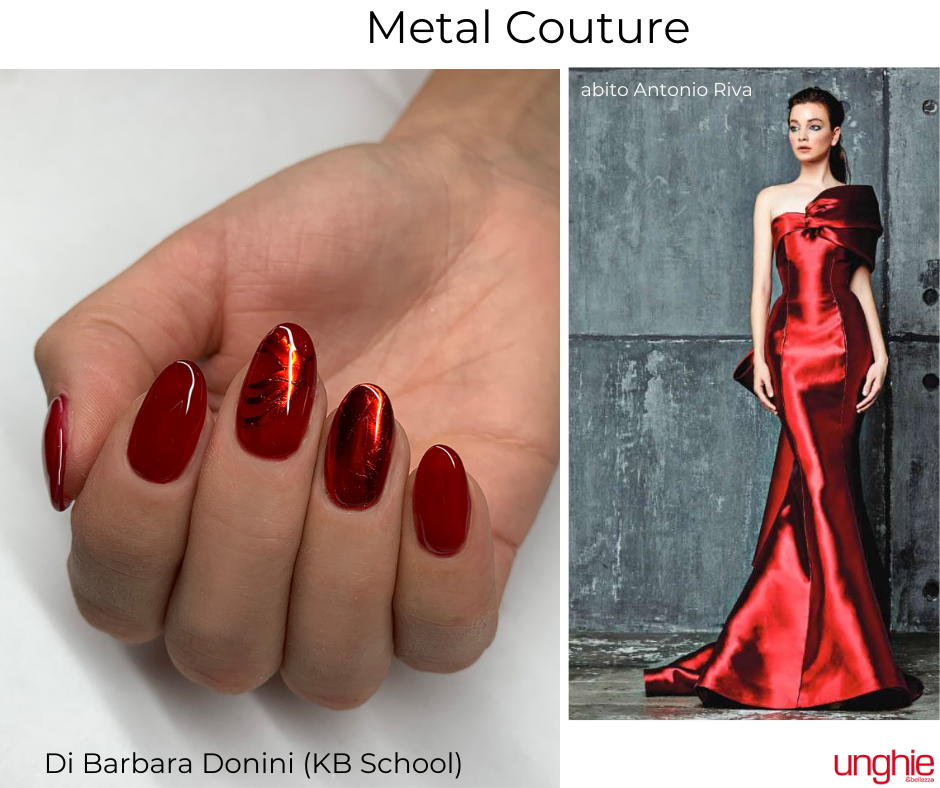 Metal Couture: nail art ispirate ai tessuti "metallici" dell'alta moda