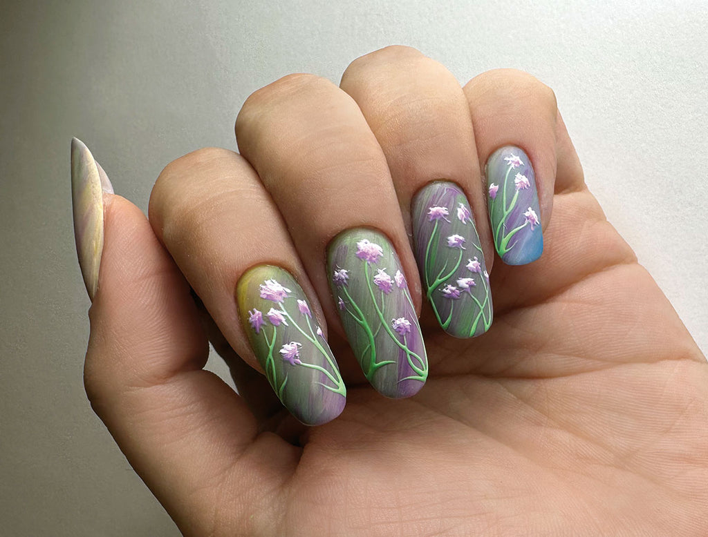 Nail art e Dutch Wave: design e colori ispirati ai giardini naturali