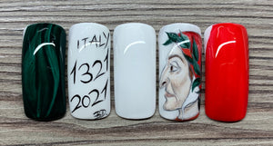 Nail art dedicata a Dante Alighieri